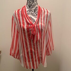 Jon and Anna Red and white striped blouse